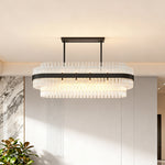 Full Copper Modern Chandelier with Clear Glass Shade for Dining Room and Living Room
