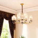 Aurelia Copper Glass Chandelier — Modern Minimalist Luxury Pendant Light