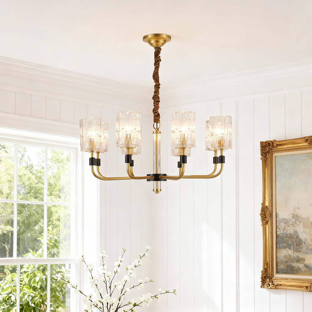 Aurelia Copper Glass Chandelier — Modern Minimalist Luxury Pendant Light