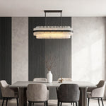 Full Copper Modern Chandelier with Clear Glass Shade for Dining Room and Living Room