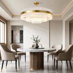 Full Copper Modern Chandelier with Clear Glass Shade for Dining Room and Living Room
