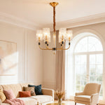 Aurelia Copper Glass Chandelier — Modern Minimalist Luxury Pendant Light