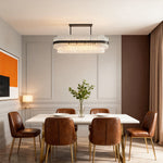 Full Copper Modern Chandelier with Clear Glass Shade for Dining Room and Living Room
