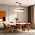 Full Copper Modern Chandelier with Clear Glass Shade for Dining Room and Living Room