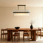 Full Copper Modern Chandelier with Clear Glass Shade for Dining Room and Living Room