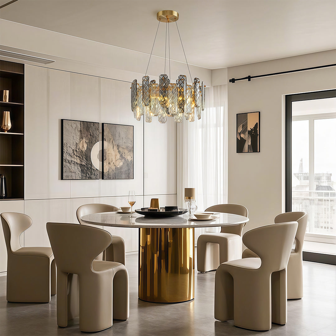 Lumière de Cristal Contemporary Crystal Chandelier with Adjustable Chain