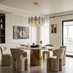 Lumière de Cristal Contemporary Crystal Chandelier with Adjustable Chain
