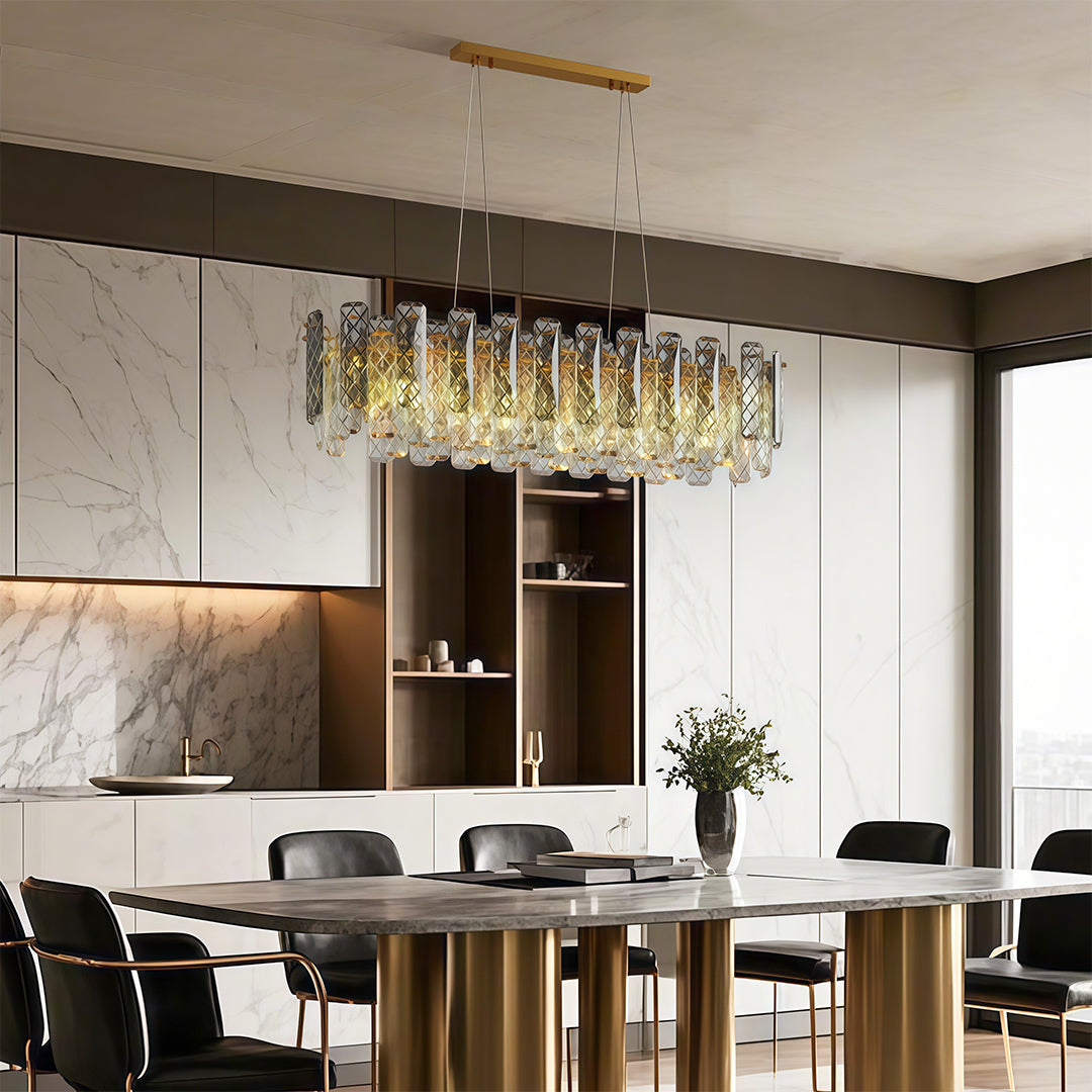 Lumière de Cristal Contemporary Crystal Chandelier with Adjustable Chain