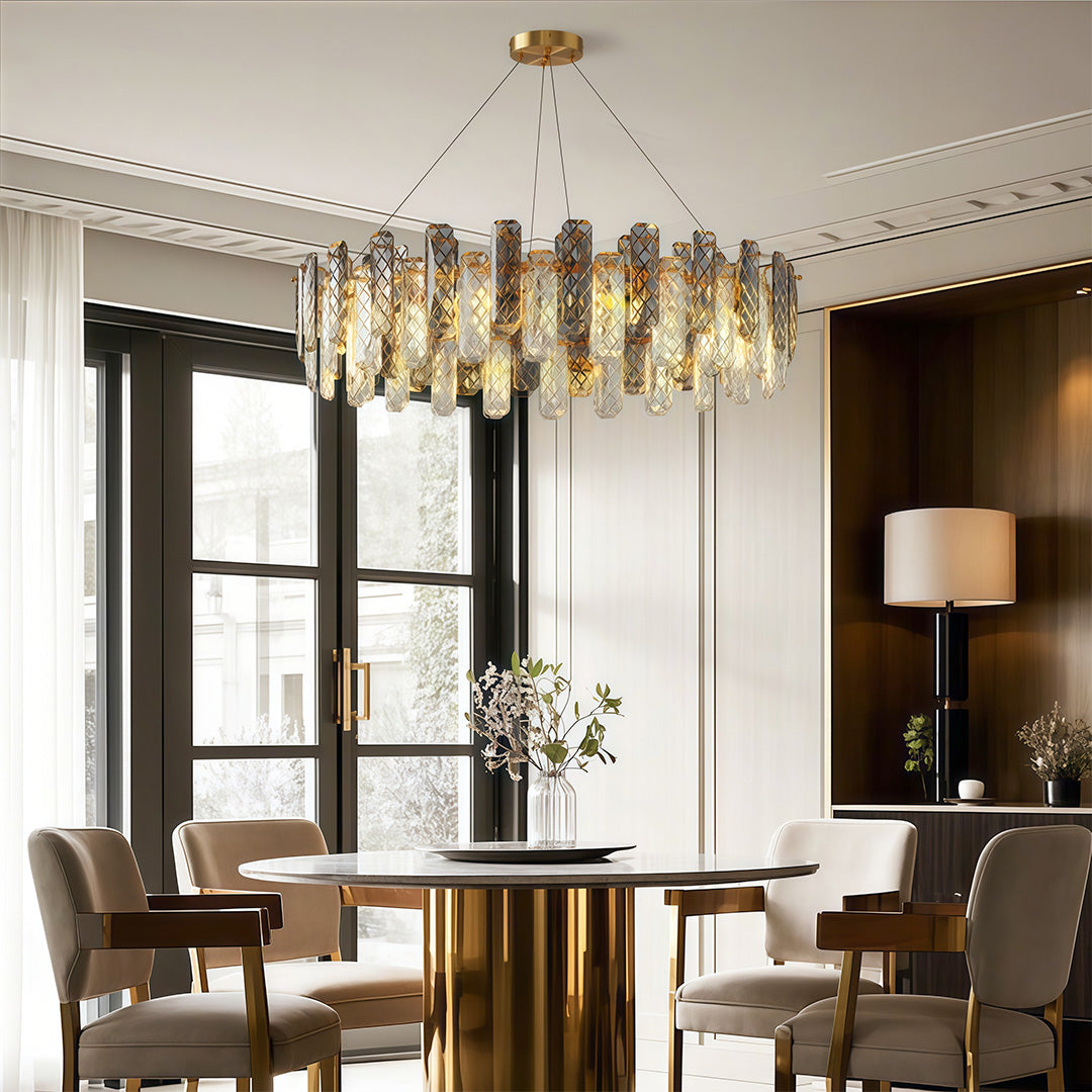 Lumière de Cristal Contemporary Crystal Chandelier with Adjustable Chain