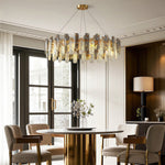Lumière de Cristal Contemporary Crystal Chandelier with Adjustable Chain