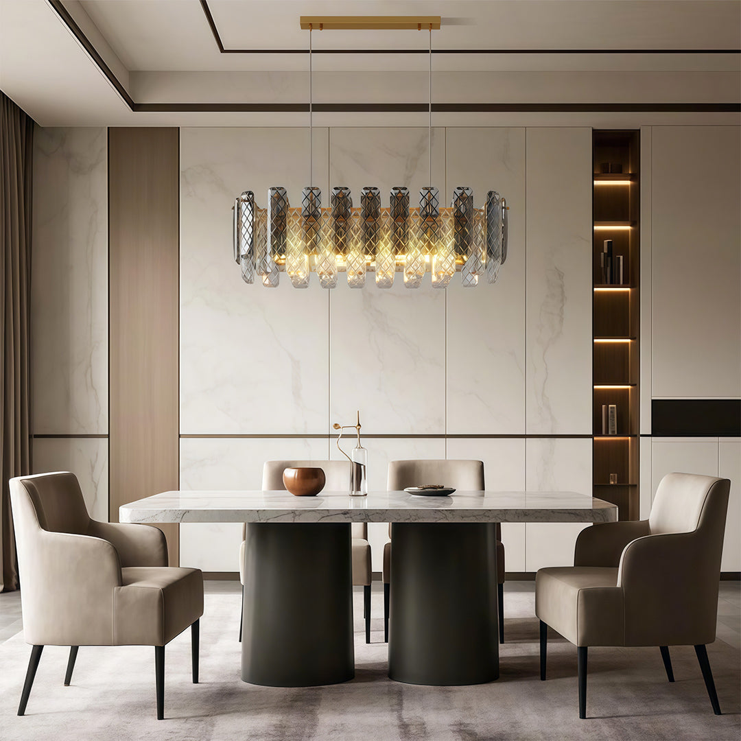 Lumière de Cristal Contemporary Crystal Chandelier with Adjustable Chain