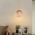 Aurelia Glass Globe Pendant Light in Purple Metal for Modern Interiors