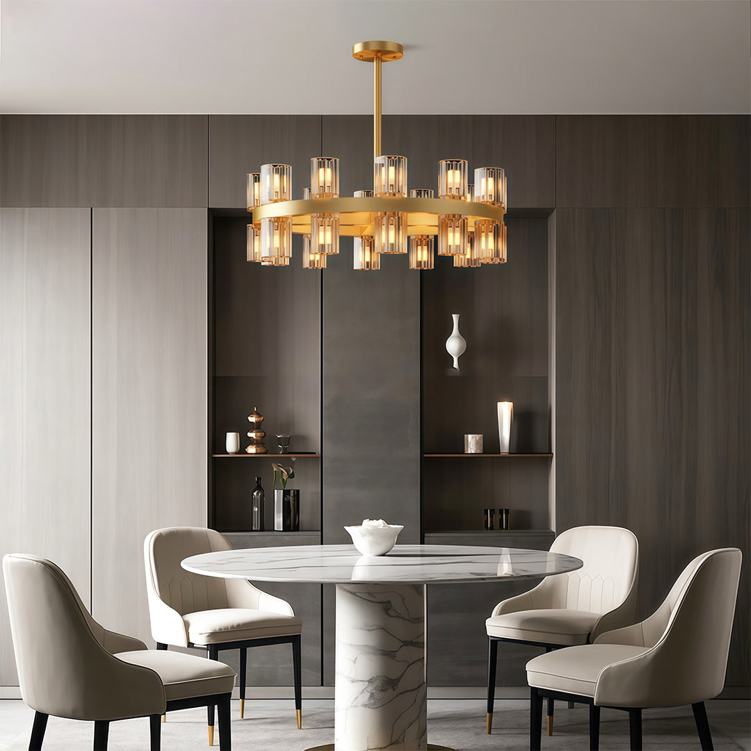 American Copper Crystal Chandelier, Modern Luxury Ceiling Light