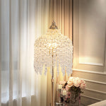 Crystal LED Floor Lamp with French Gold Finish, E12 Socket, 63" Tall