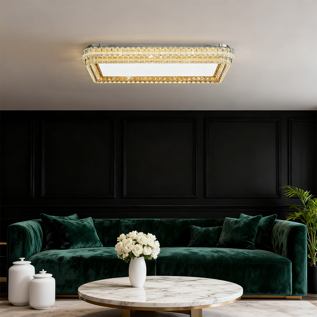 Lumière Crystal Flush Mount Ceiling Light in Chrome