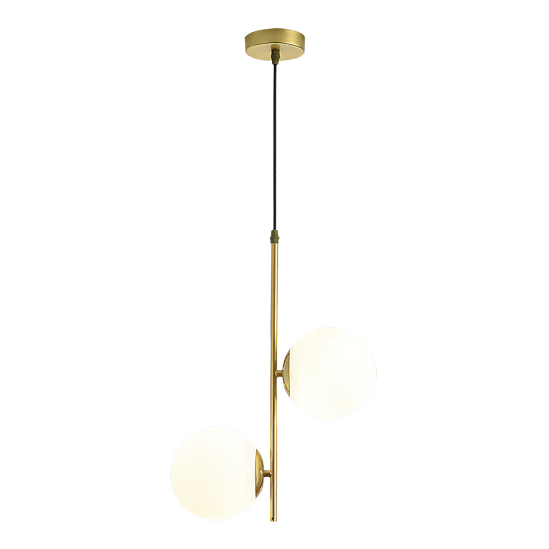 Modern Double Globe Glass Pendant Light with Adjustable Cord