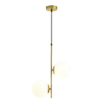 Modern Double Globe Glass Pendant Light with Adjustable Cord