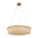 French Minimalist Crystal Chandelier in Champagne Gold Finish