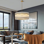 Artisan Iron and Glass Chandelier with Adjustable Chain, 8 or 10 Lights