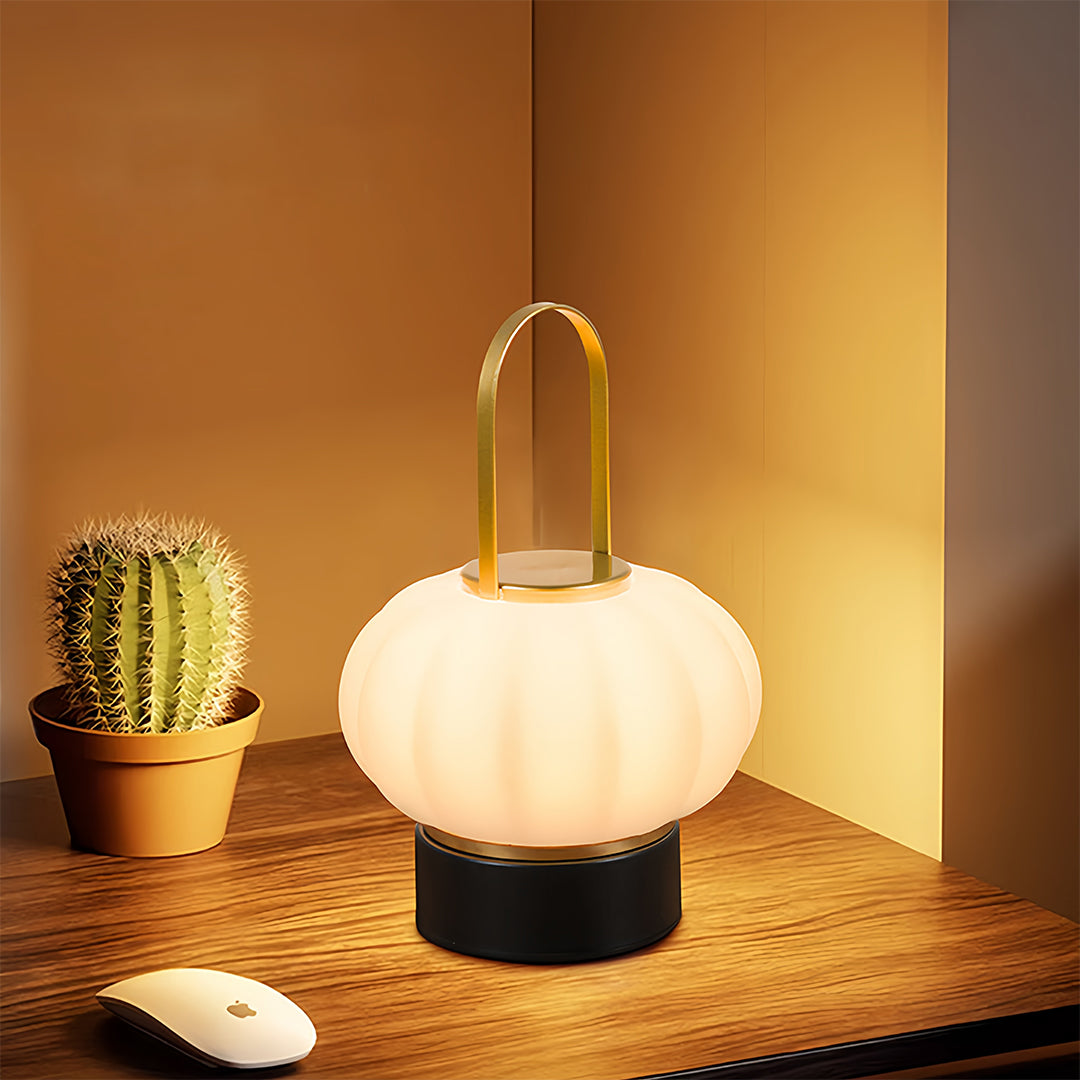 Aurora Lantern Table Lamp – Portable Nordic LED Accent Light with Dimmable Warm to Cool Glow