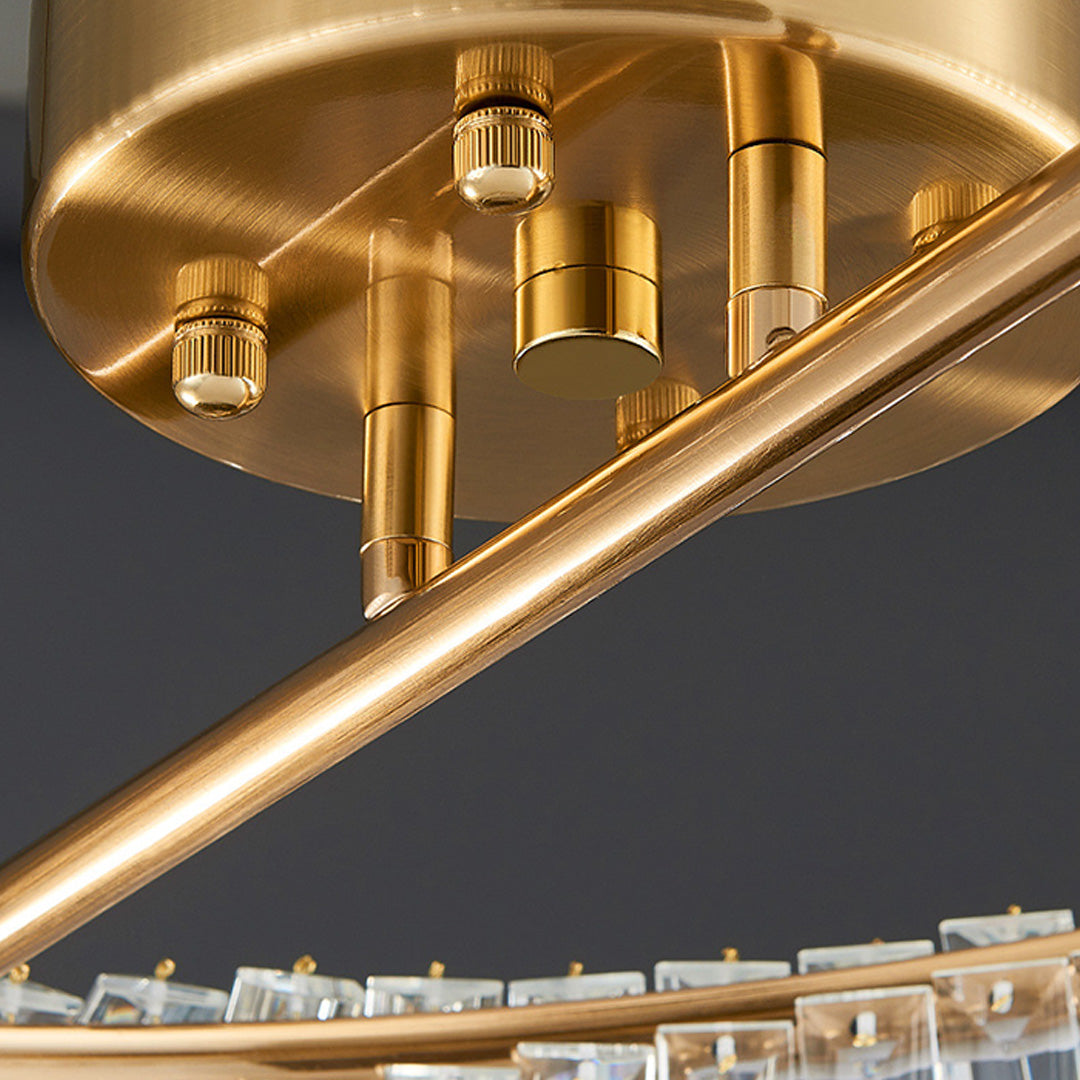 Mobius Gold Crystal Flush Mount Ceiling Light – Modern Luxury LED Ring