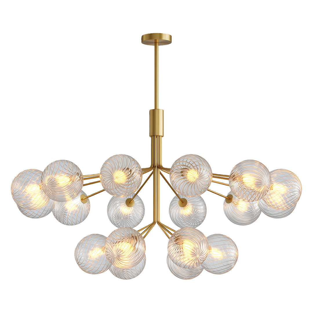 Solid Copper Glass Ball Chandelier | Modern Luxury Pendant Light