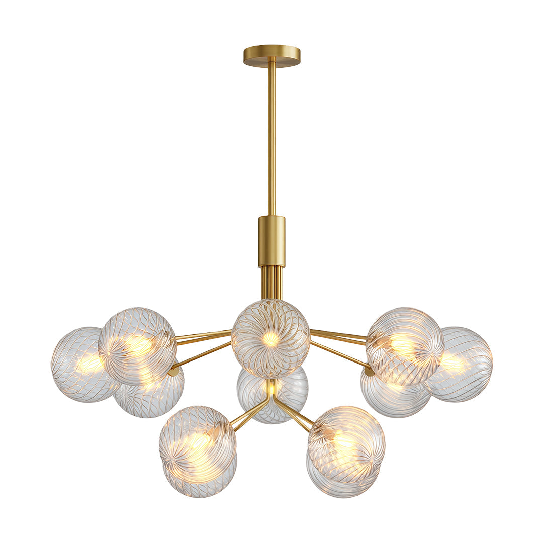 Solid Copper Glass Ball Chandelier | Modern Luxury Pendant Light