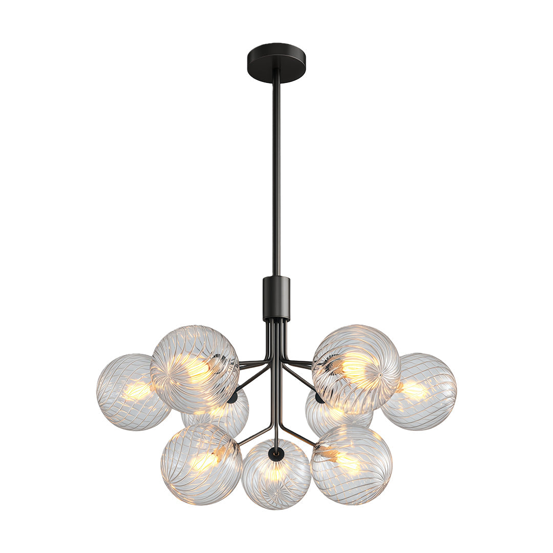 Solid Copper Glass Ball Chandelier | Modern Luxury Pendant Light