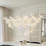 Italian Rock Crystal Chandelier with Flower-Shaped Crystal Shades