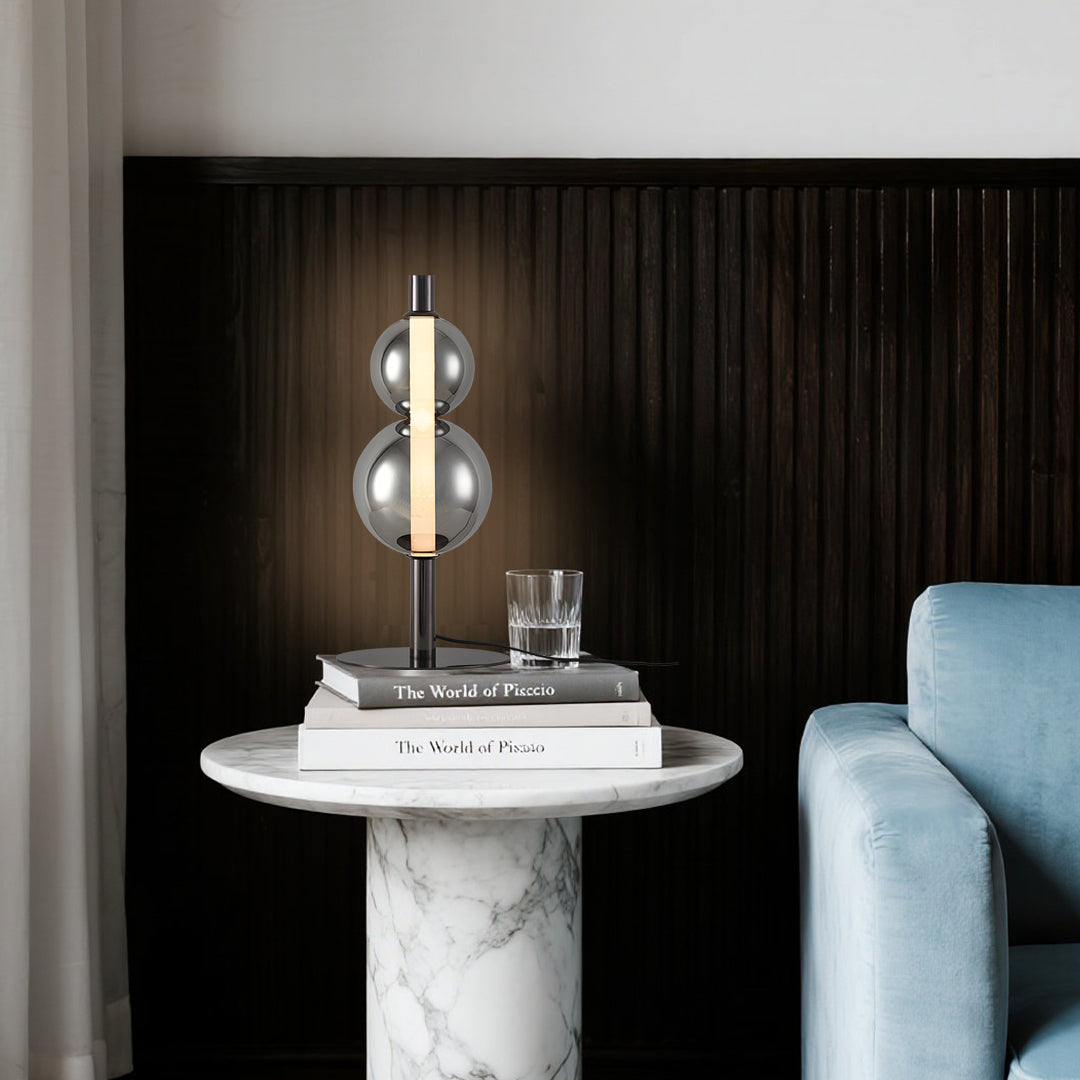Artisan Table Lamp with Full Spectrum LED and Glass Shade