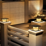 Modern Stainless Steel Square Post Lights for Courtyard and Garden
