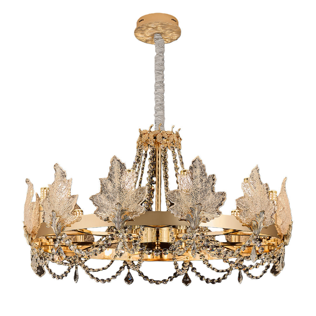 French Crystal Chandelier in Champagne Gold for Elegant Interiors