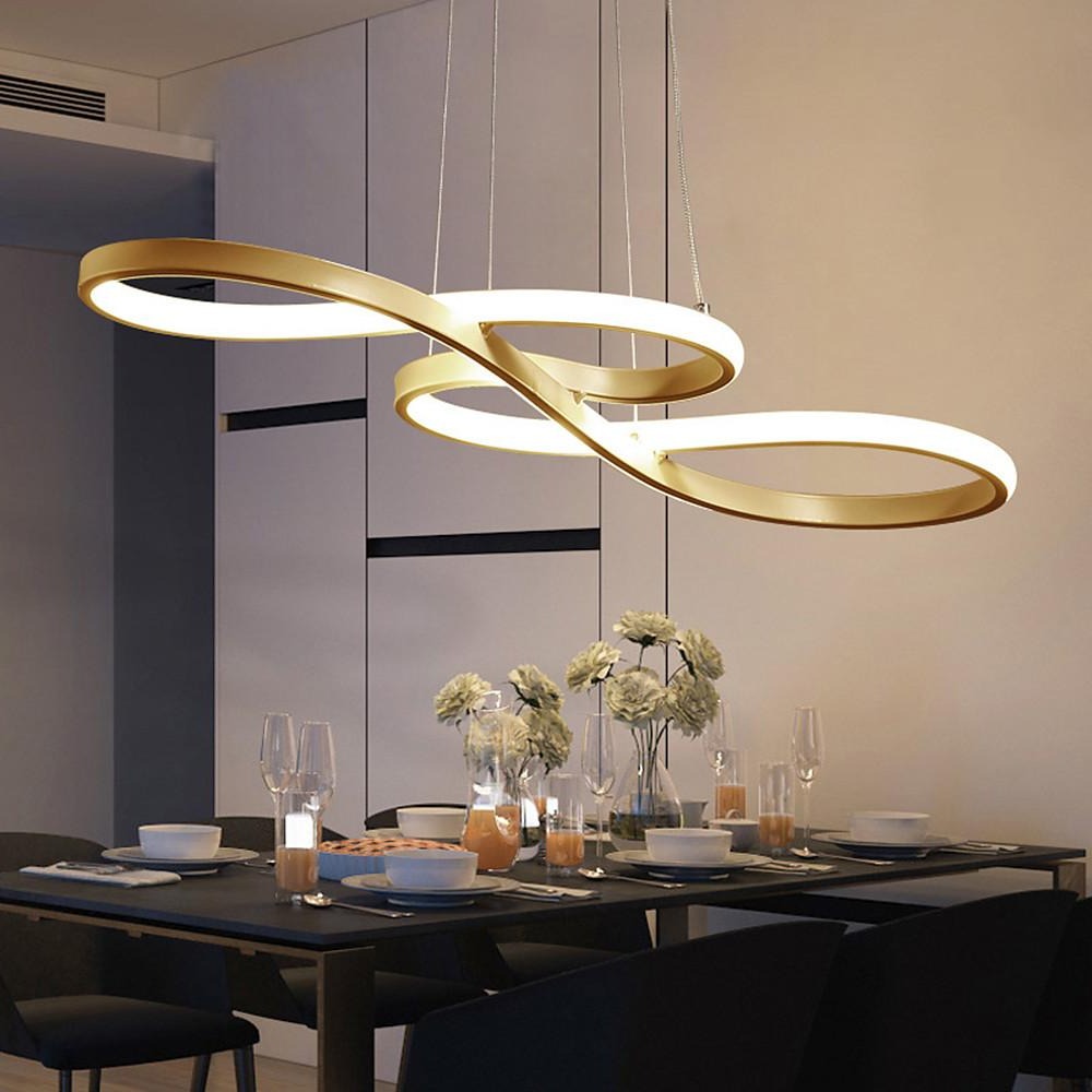 Ribbon LED Pendant Light – Modern Geometric Linear Chandelier
