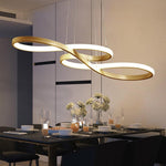 Ribbon LED Pendant Light – Modern Geometric Linear Chandelier