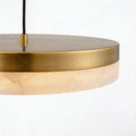 Marble Disc Pendant Light – Modern Luxury Ceiling Lamp with Brass Accents