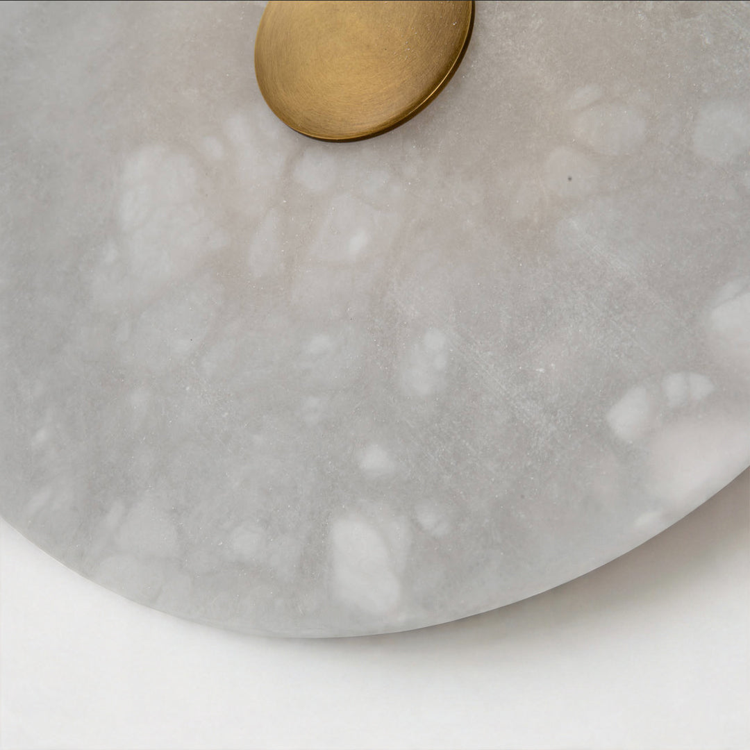 Round Marble Wall Sconce with Brass Accent – Modern Nordic LED Lighting