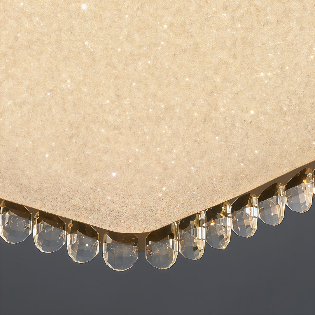 Luxury Crystal Flush Mount Ceiling Light with Chrome Frame and LED