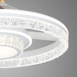 Nordic White Ceiling Fan with Integrated LED Round Light