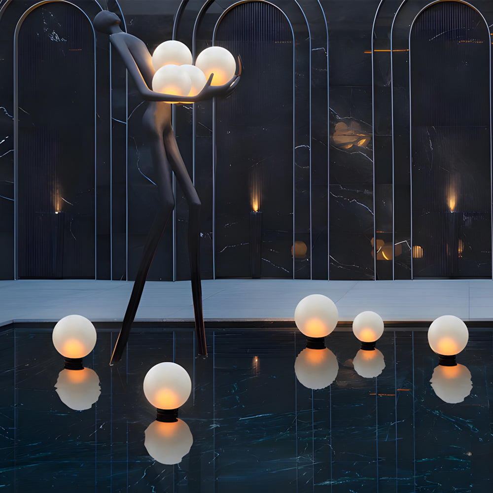 Lunar Acrylic LED Landscape Light – Modern Outdoor Garden Sphere