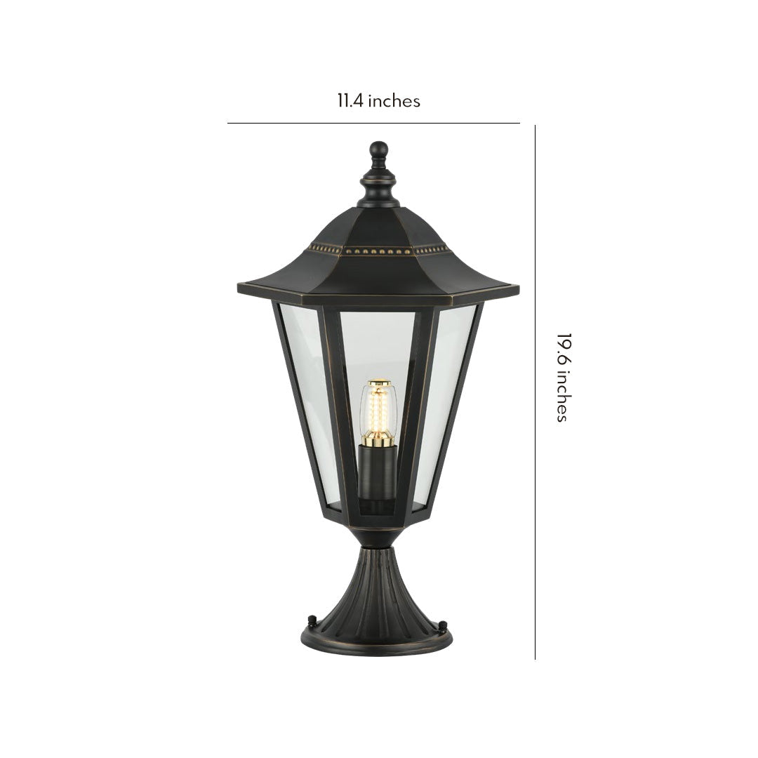 European Copper Pillar Light for Gate and Garden, IP55 Waterproof