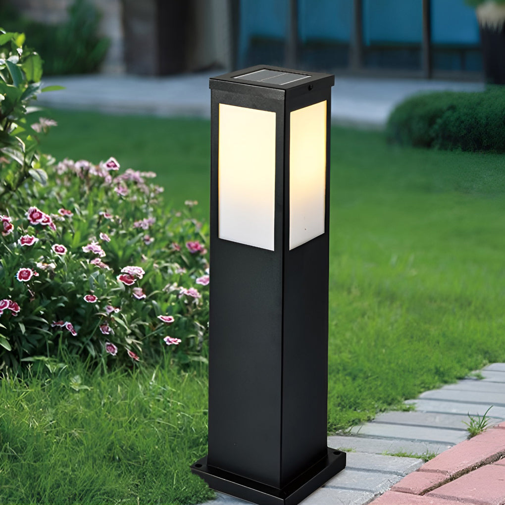 Modern Solar Bollard Light with Remote Control for Pathways and Gardens
