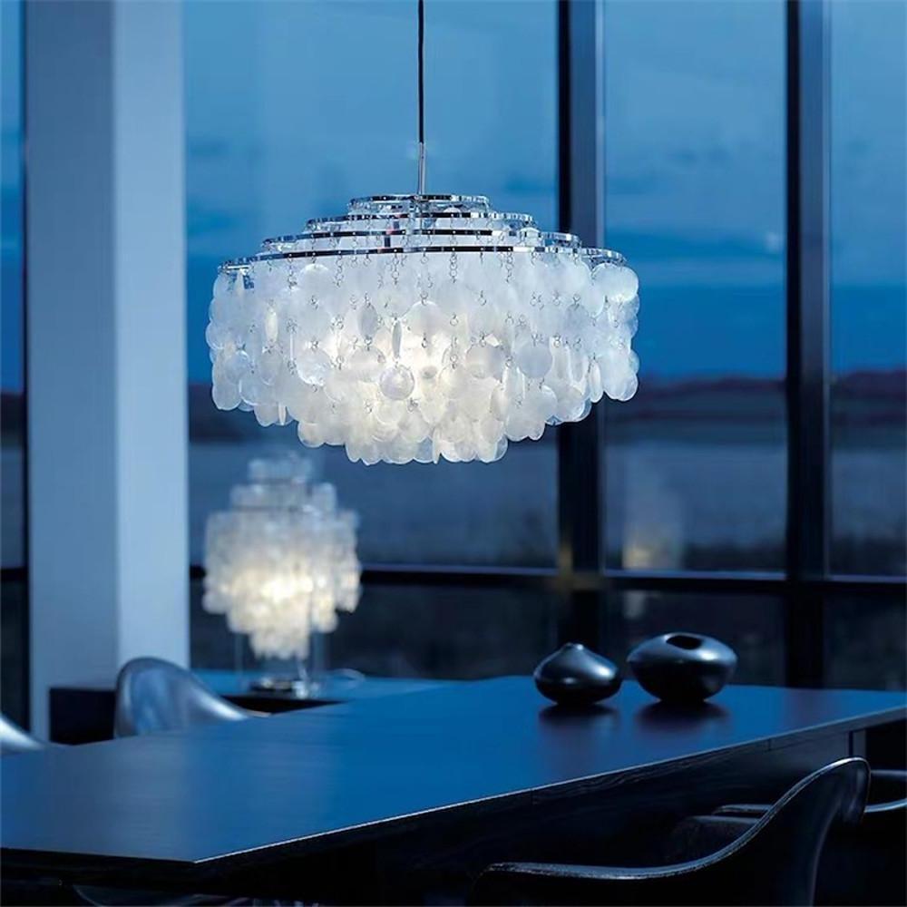 Seashell Discs Chandelier 39 4 Chain Length Pendant Lights
