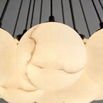 Matte Black Bubble Glass Chandelier with Warm LED Glow