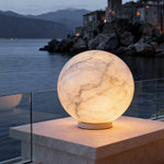Lunar Glow Outdoor Pillar Light in Faux Marble, IP54 Waterproof