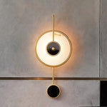 Marble LED Wall Sconce with Gold Accents for Modern Interiors