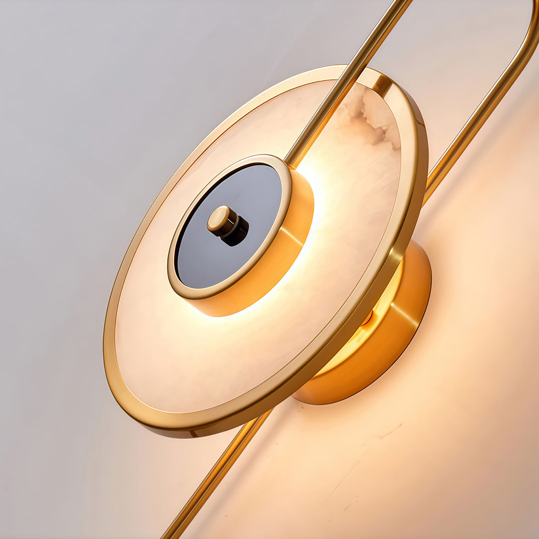 Marble LED Wall Sconce with Gold Accents for Modern Interiors