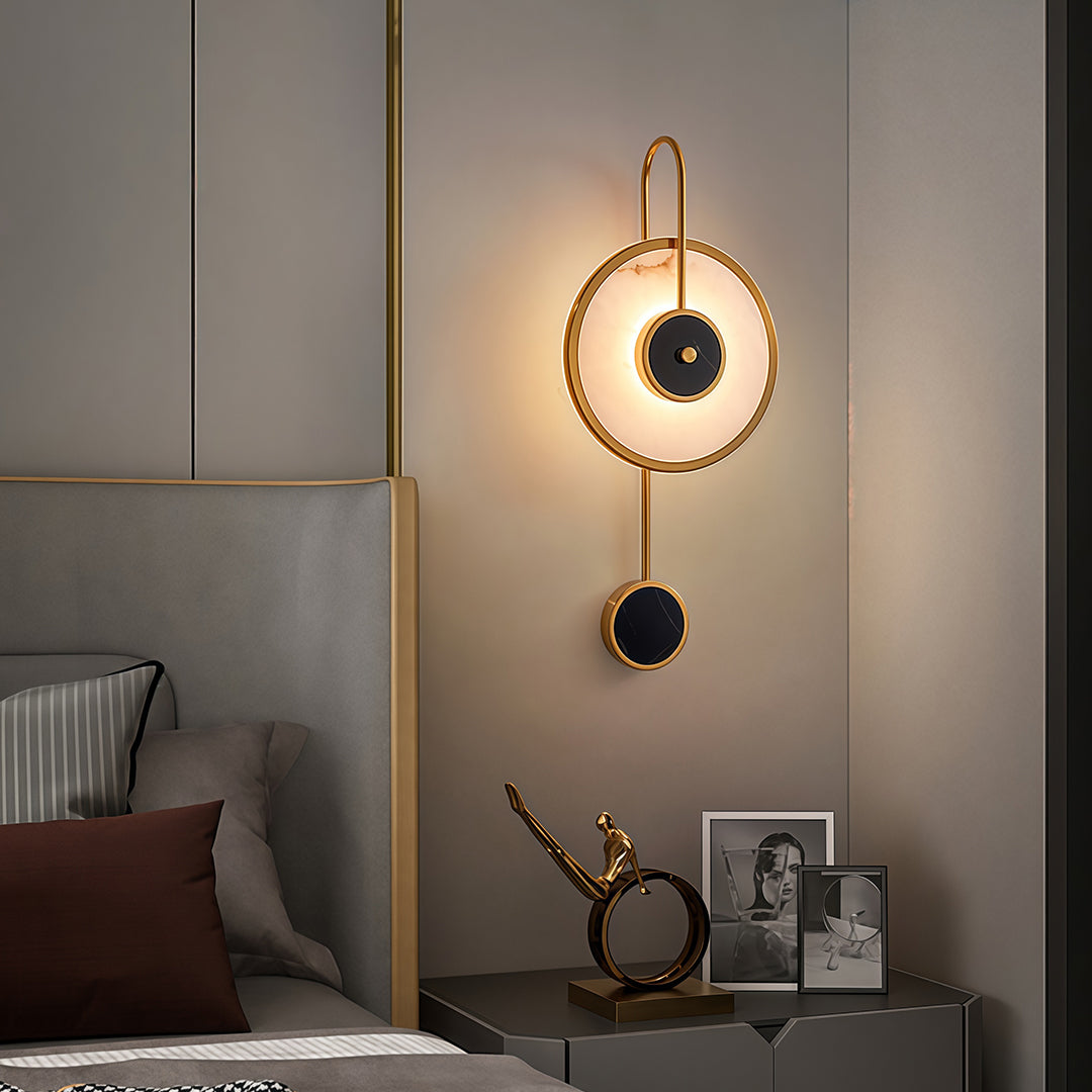 Marble LED Wall Sconce with Gold Accents for Modern Interiors