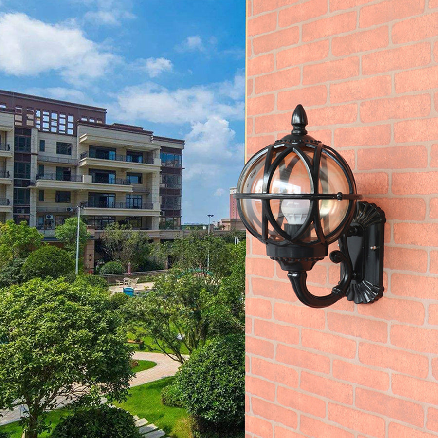 European Outdoor Wall Sconce – Cast Aluminum, Waterproof, Bronze & Black