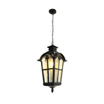 Outdoor Ceiling Lantern in Cast Aluminum with Clear Glass Shade