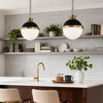 Classic Glass Globe Pendant Light with Adjustable Chain